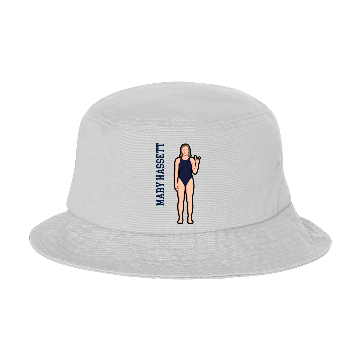 Bucket Cap — Name Vertical in White