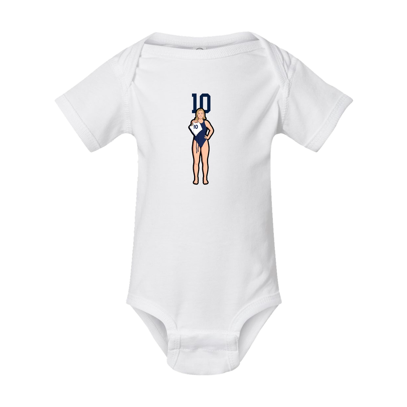 Baby Onesie — Number Top in White