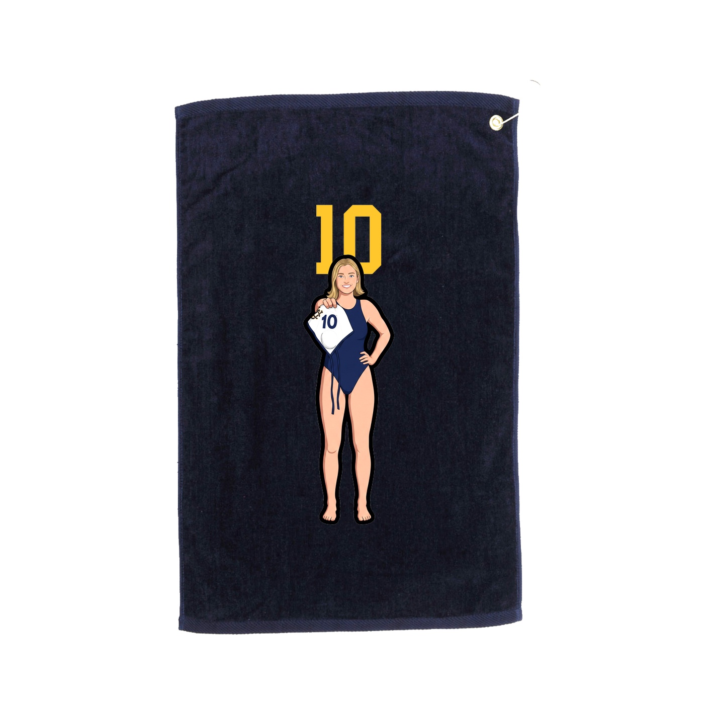 Golf Towel — Number Top in Navy