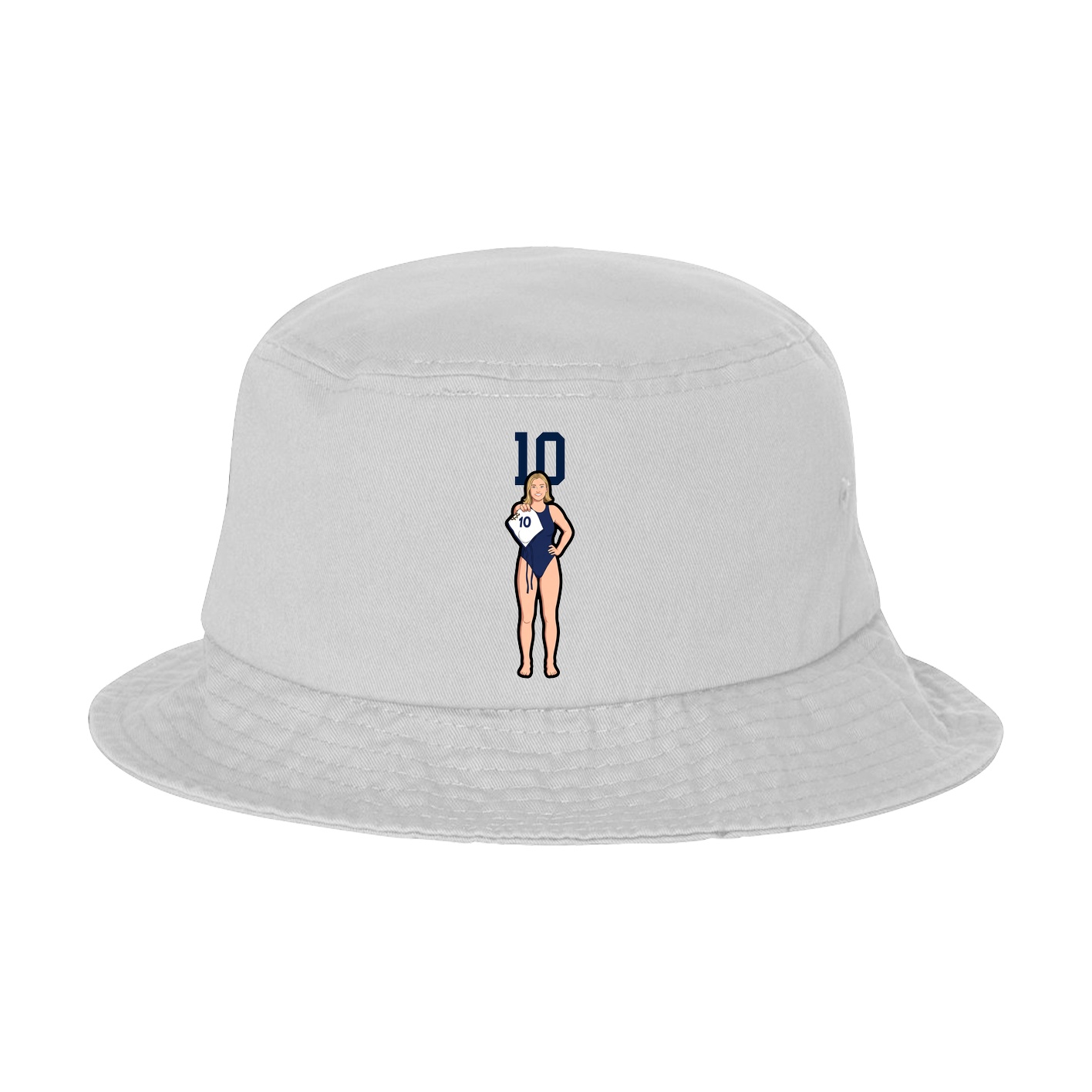 Bucket Cap — Number Top in White