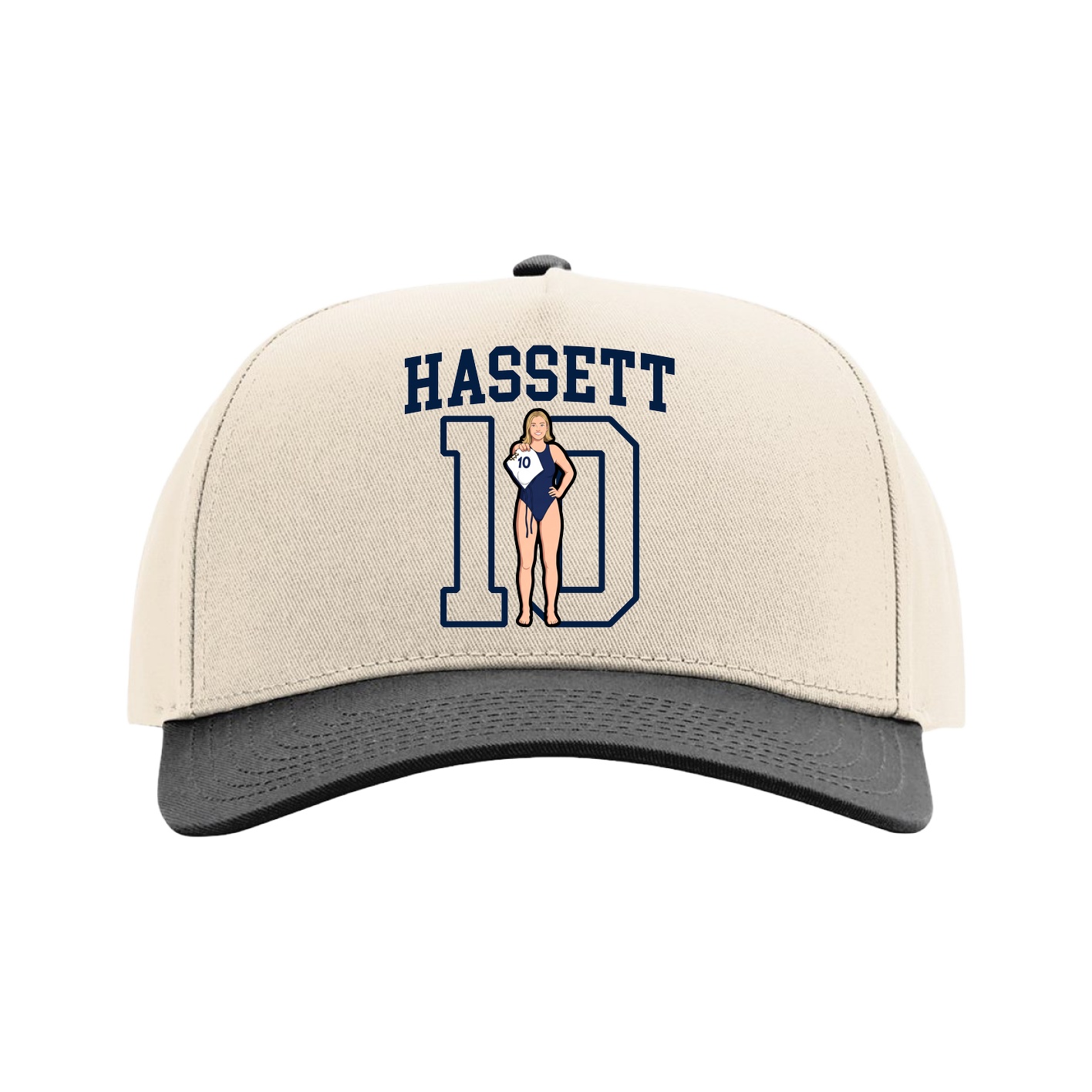 Full Fabric Five-Panel Champ Cap — Shirsey in Cream/Black