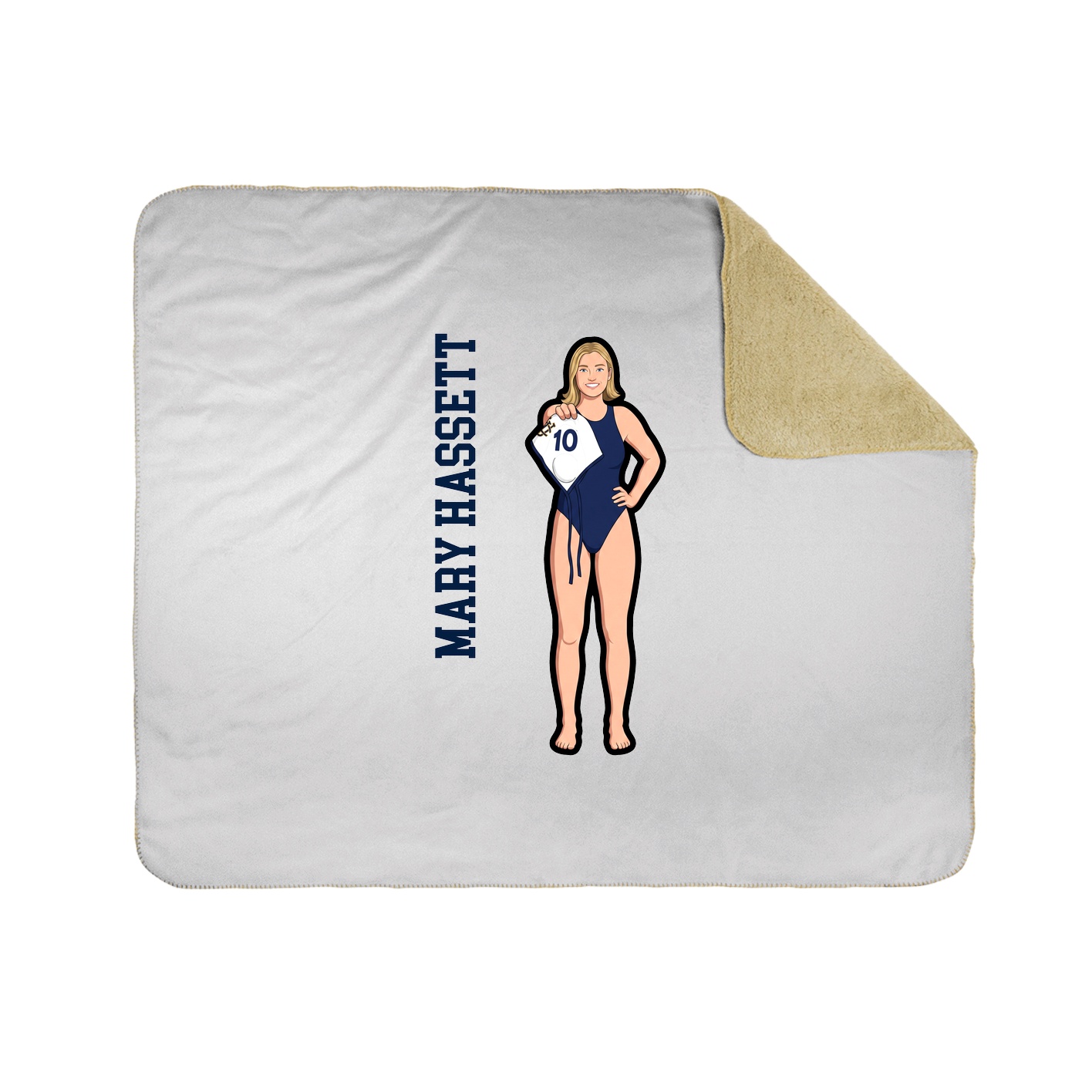 Throw Blanket — Name Vertical in White