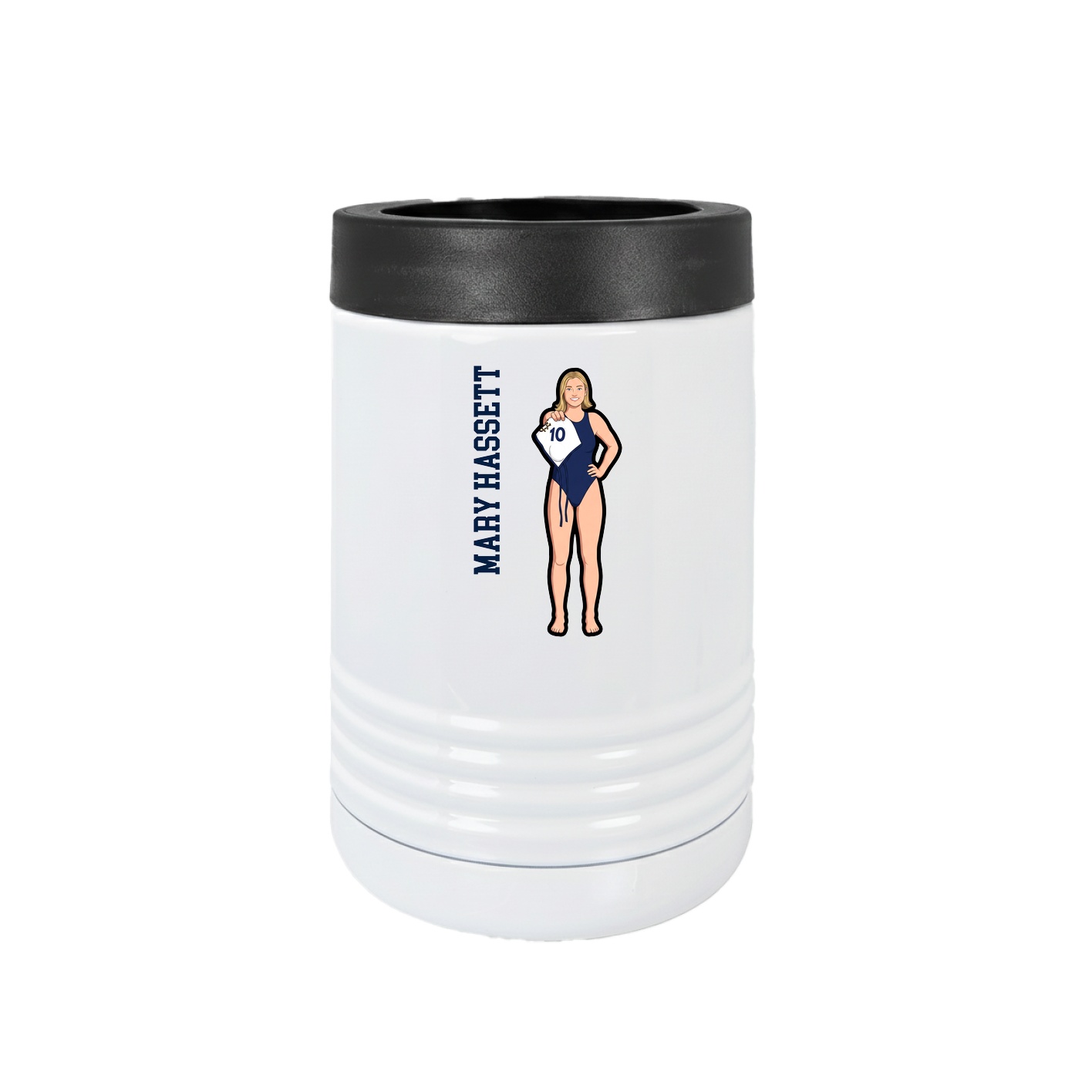 Beverage Holder — Name Vertical in White