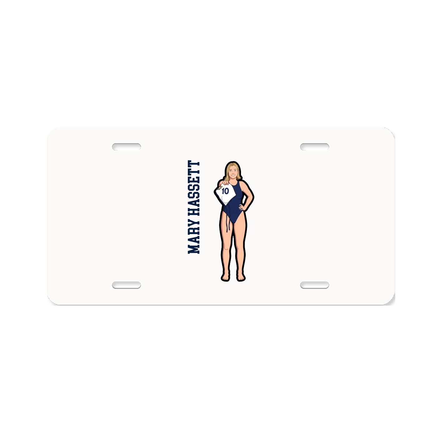 License Plate — Name Vertical in Classic