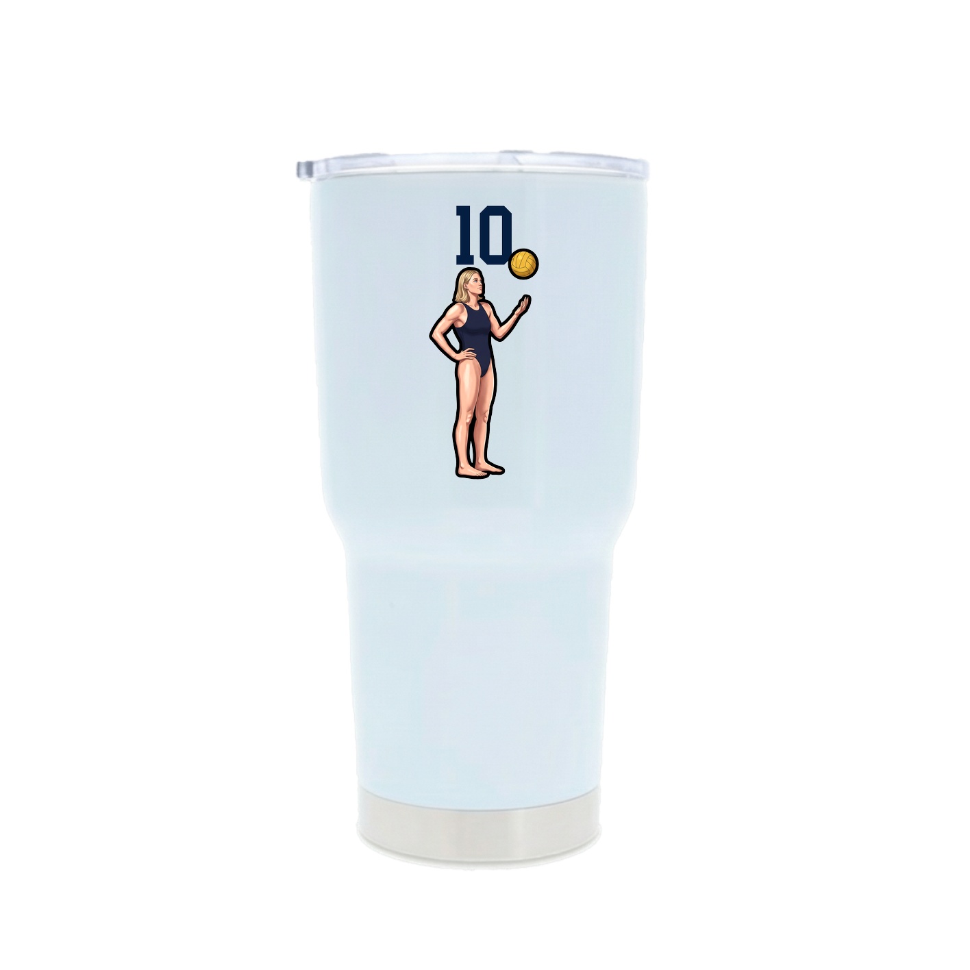 30oz Stainless Steel Tumbler — Number Top in White