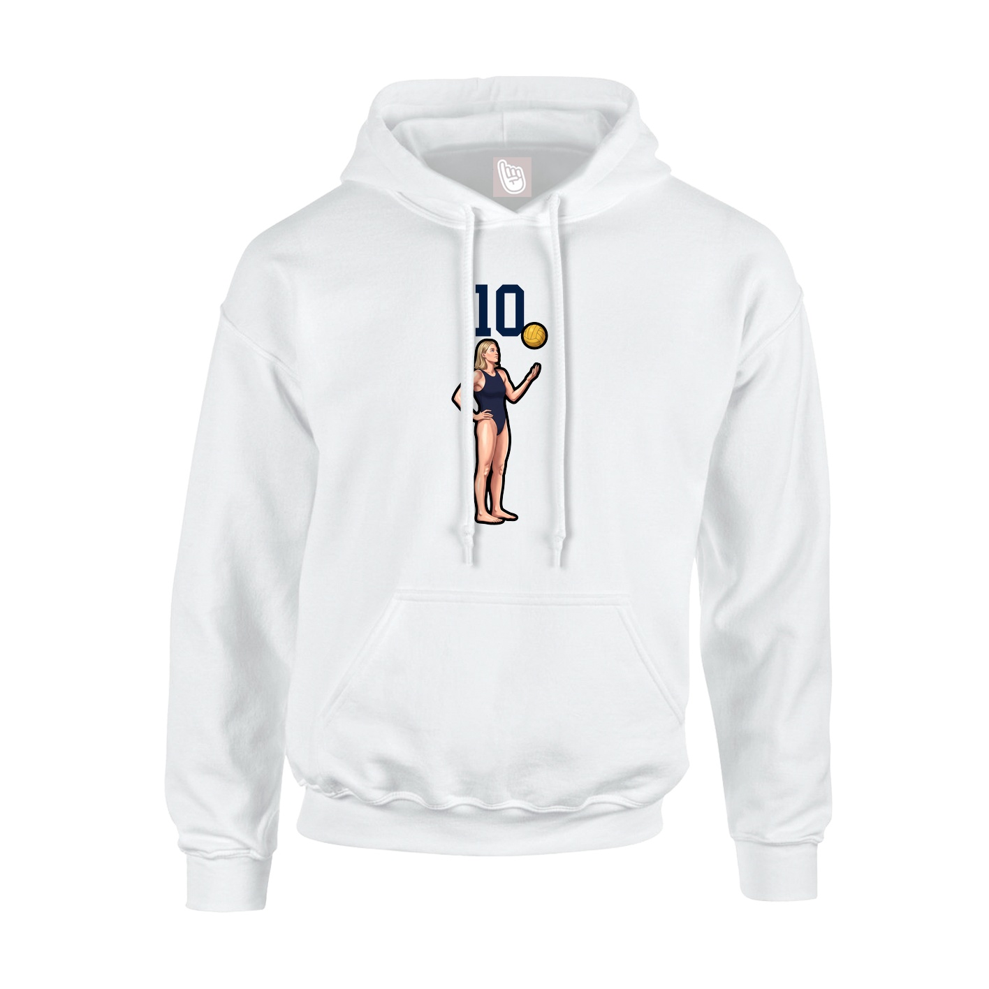 Youth Hoodie — Number Top in White