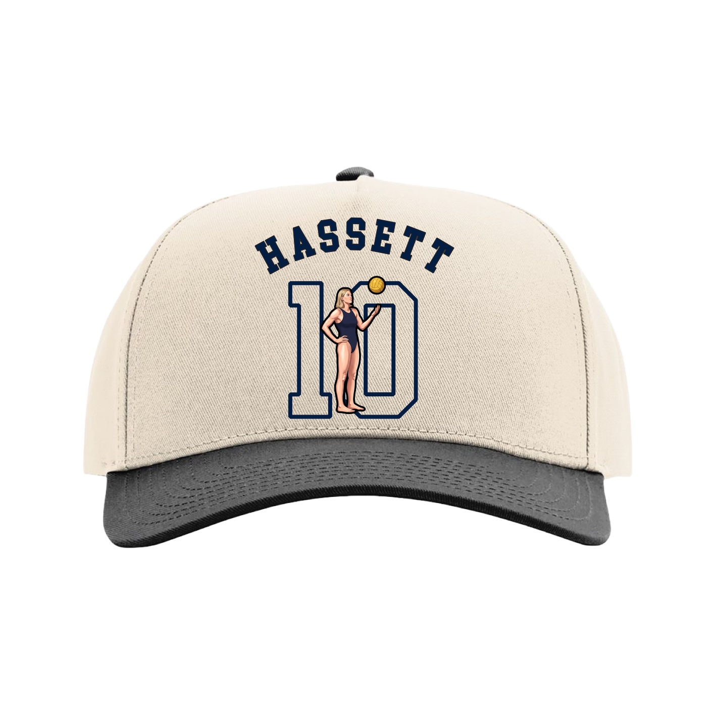 Full Fabric Five-Panel Champ Cap — Shirsey Arch in Cream/Black