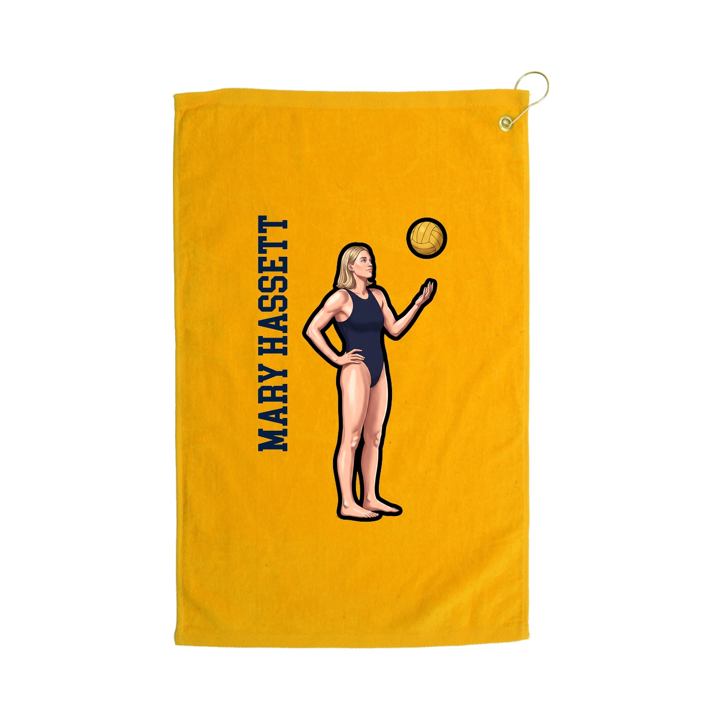 Golf Towel — Name Vertical in Gold