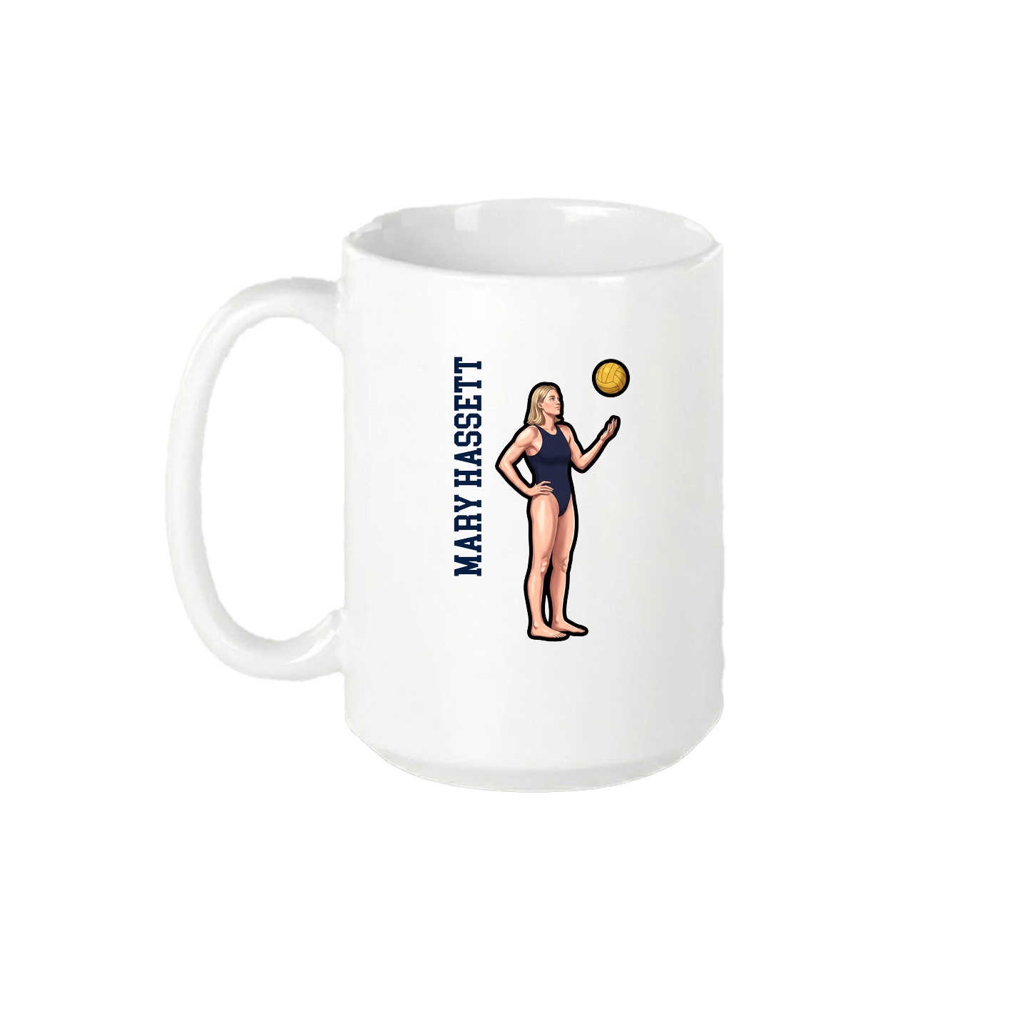 15oz Coffee Mug — Name Vertical in White