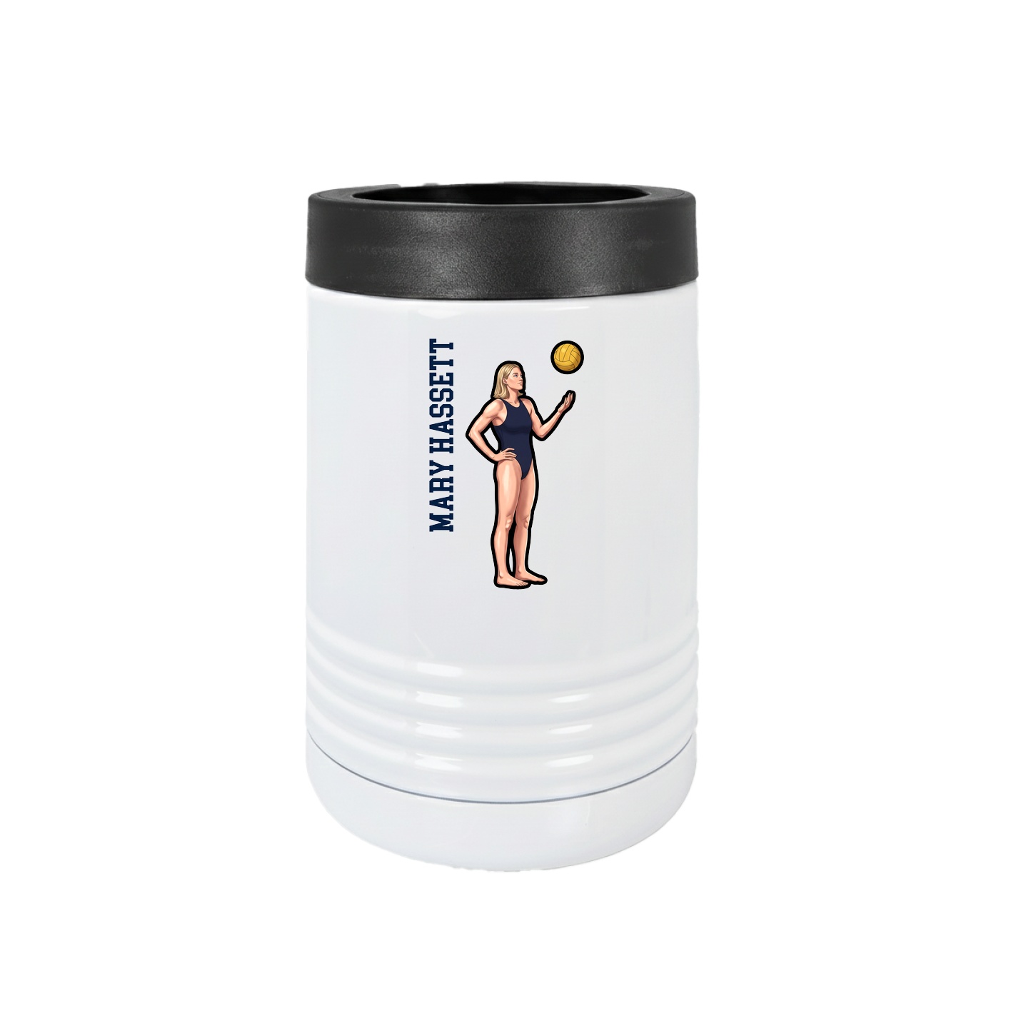 Beverage Holder — Name Vertical in White