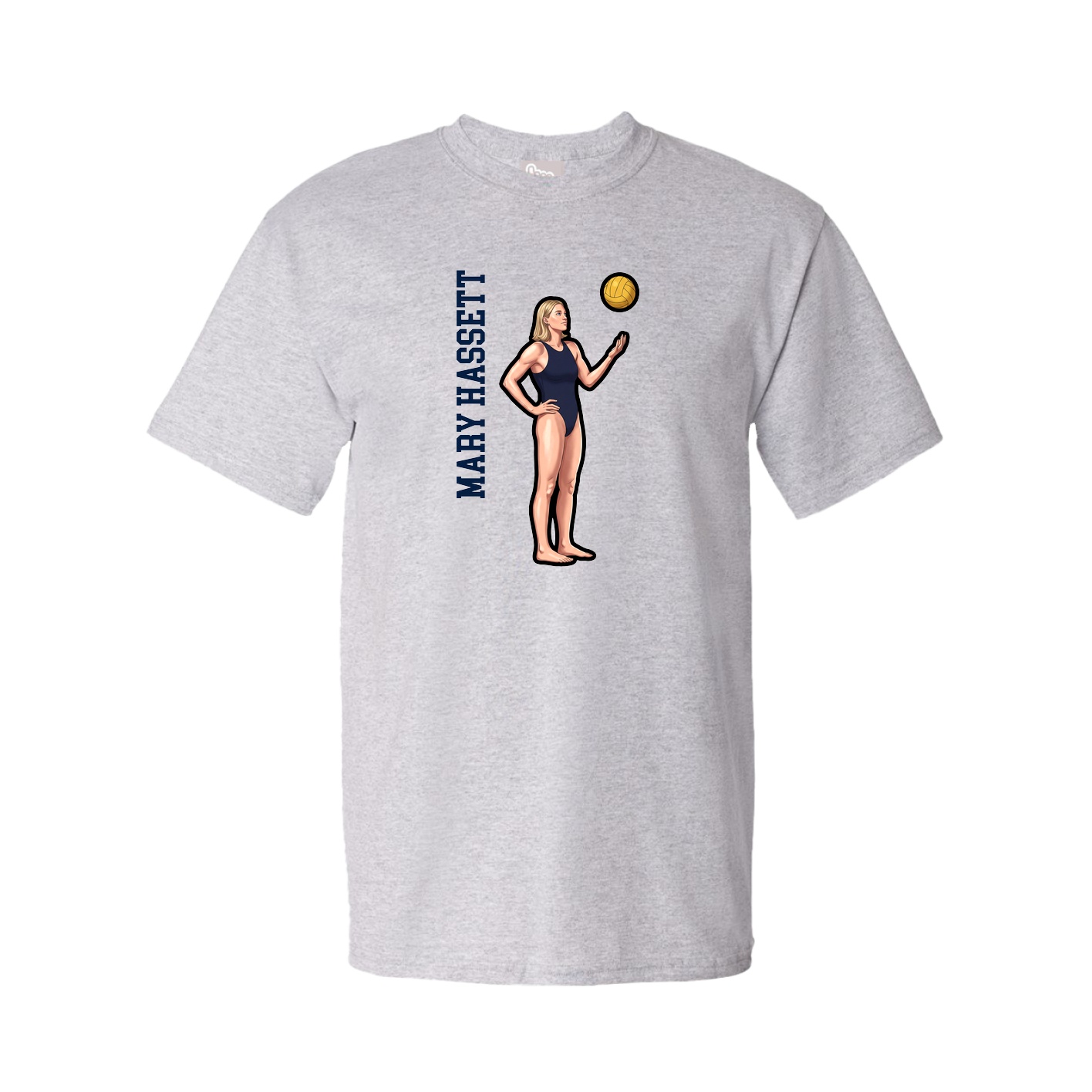 Tee — Name Vertical in Grey