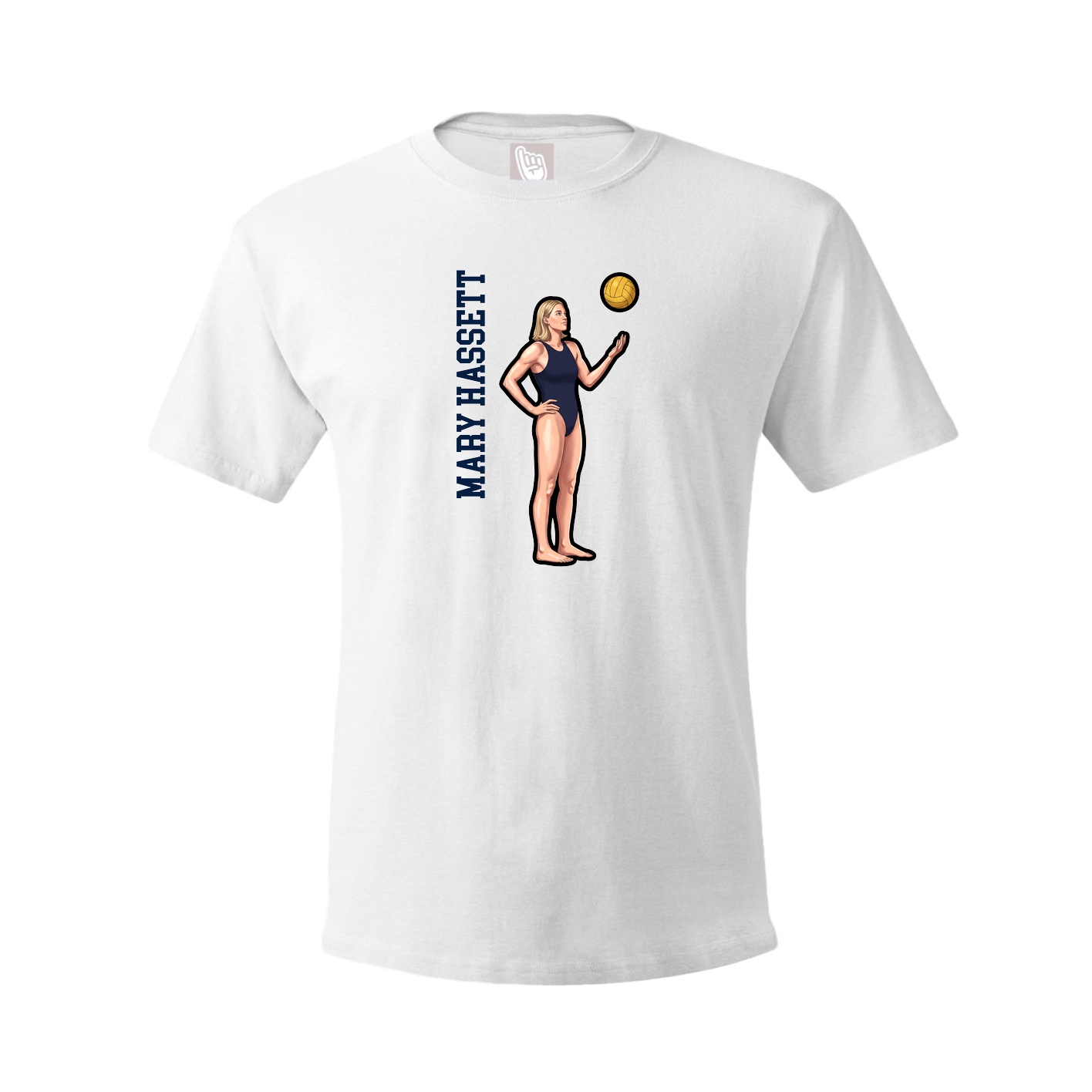 Youth Tee — Name Vertical in White