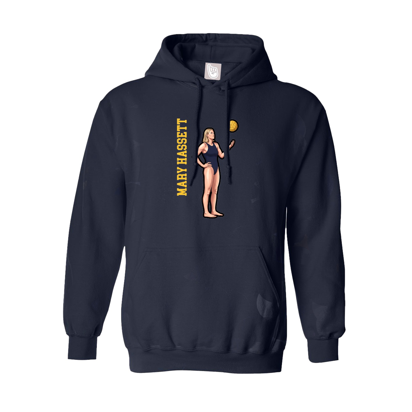 Youth Hoodie — Name Vertical in Navy