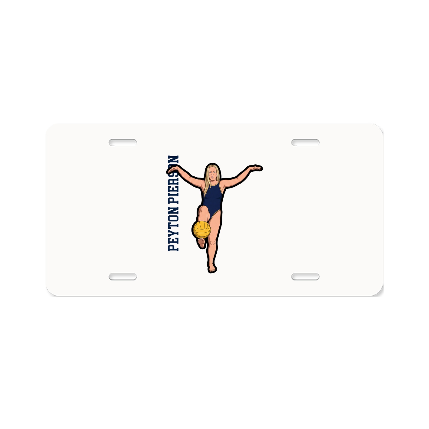 License Plate — Name Vertical in Classic
