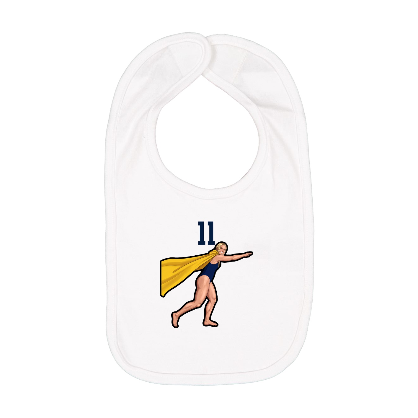 Infant Bib — Number Top in White