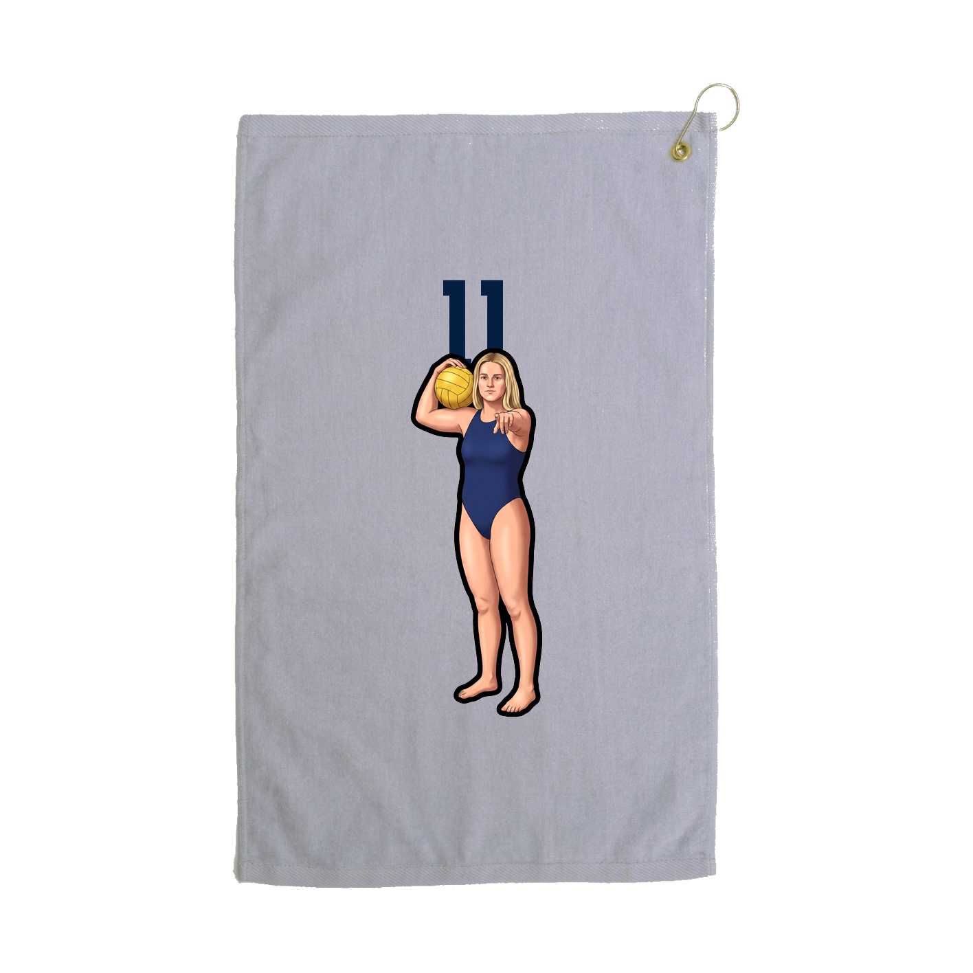 Golf Towel — Number Top in Grey