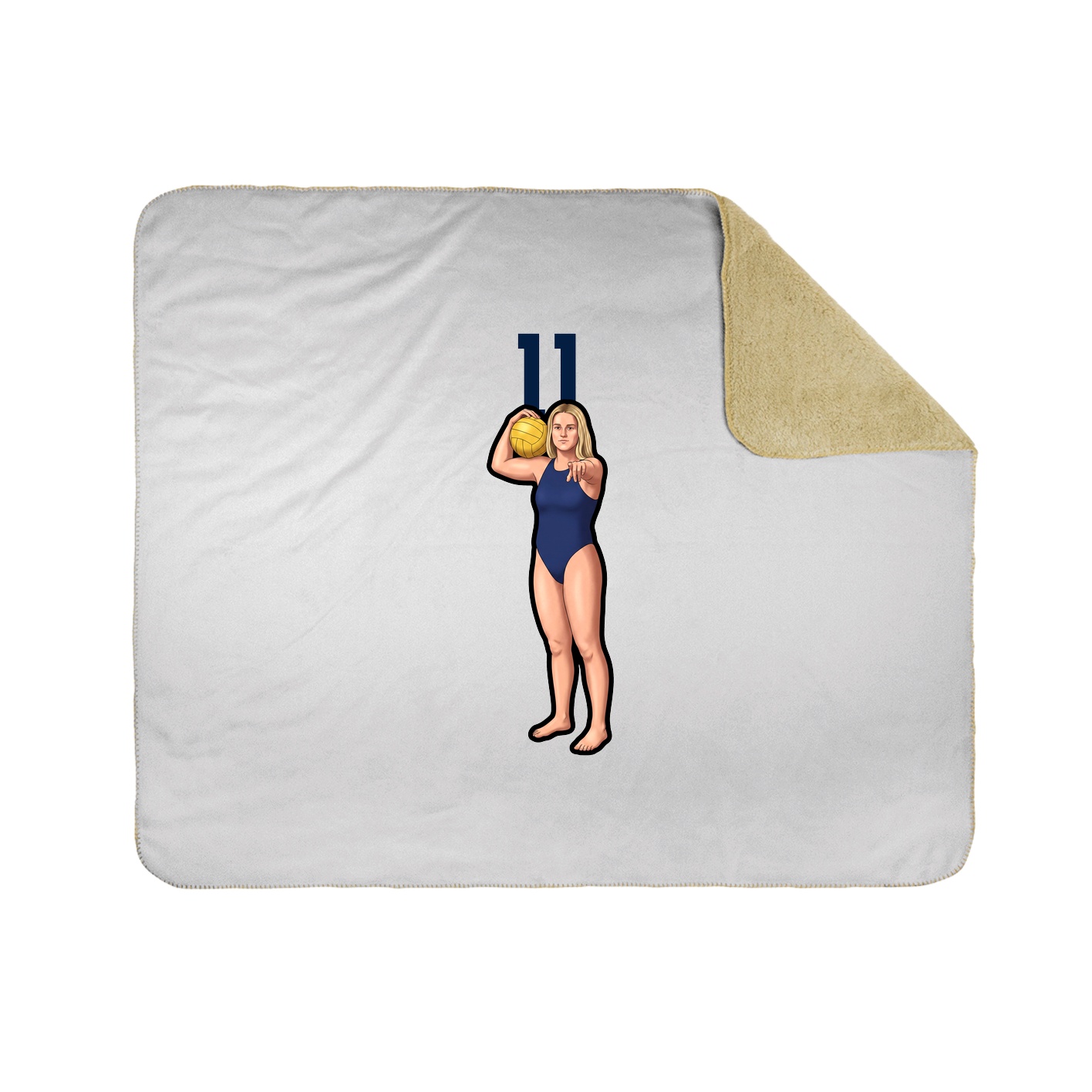 Throw Blanket — Number Top in White