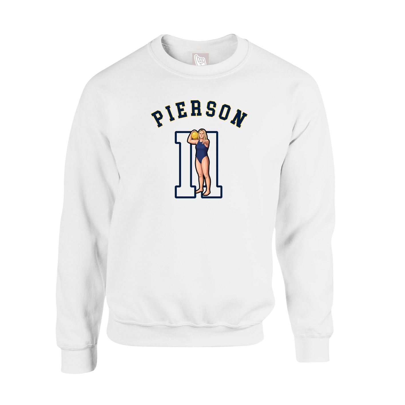 Fleece Crew — Shirsey Arch in White