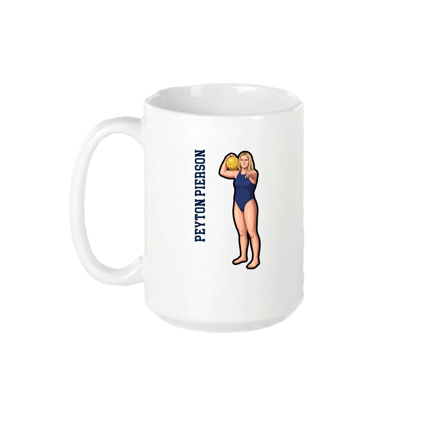 15oz Coffee Mug — Name Vertical in White