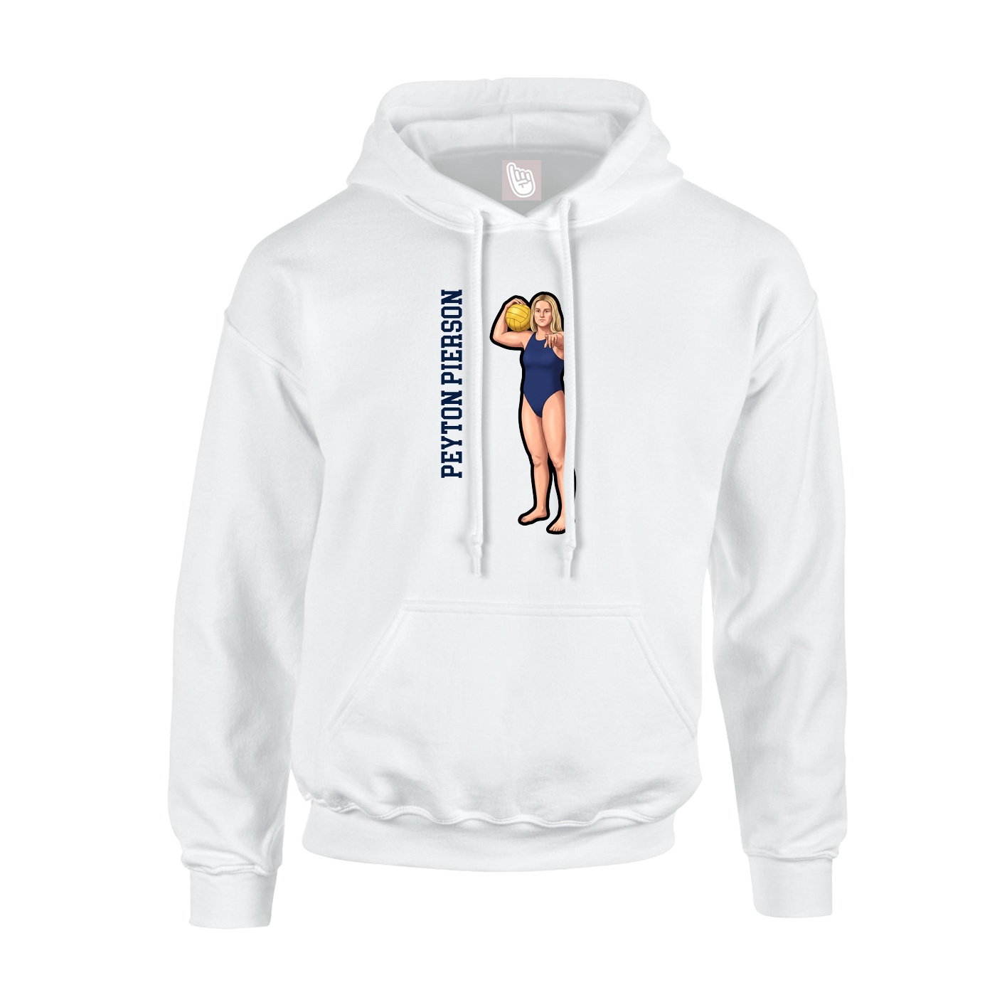 Youth Hoodie — Name Vertical in White