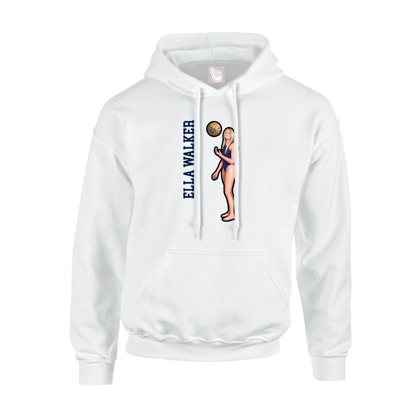 Youth Hoodie — Name Vertical in White