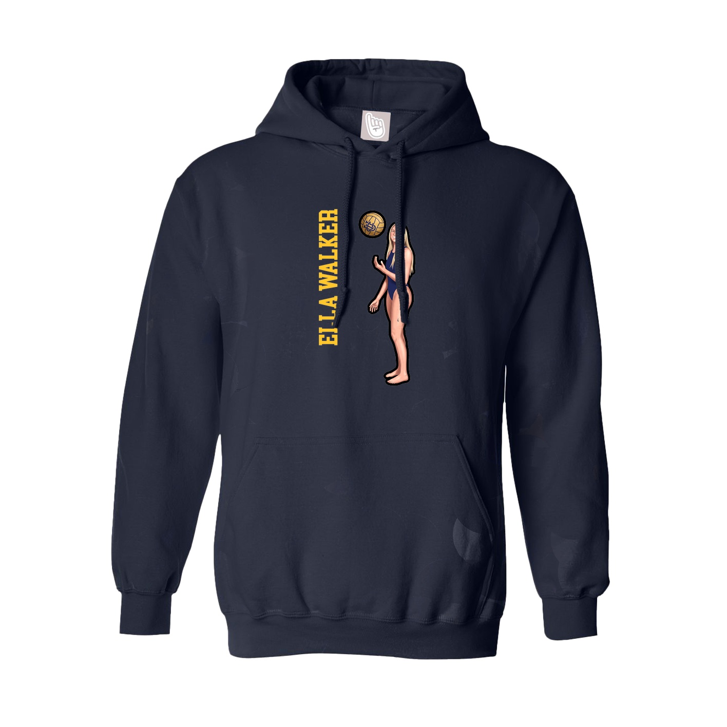 Youth Hoodie — Name Vertical in Navy