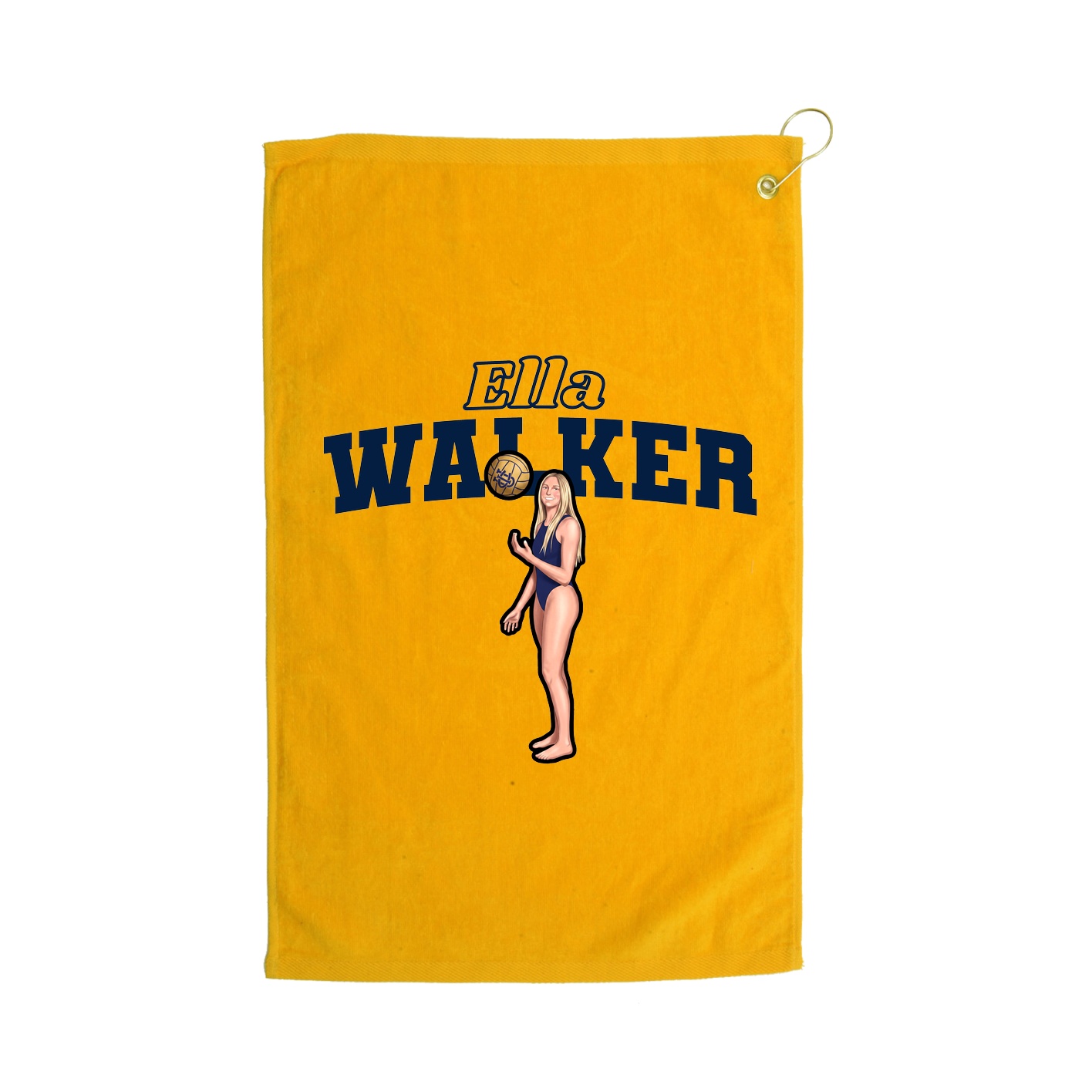 Golf Towel — Name Arch in Gold