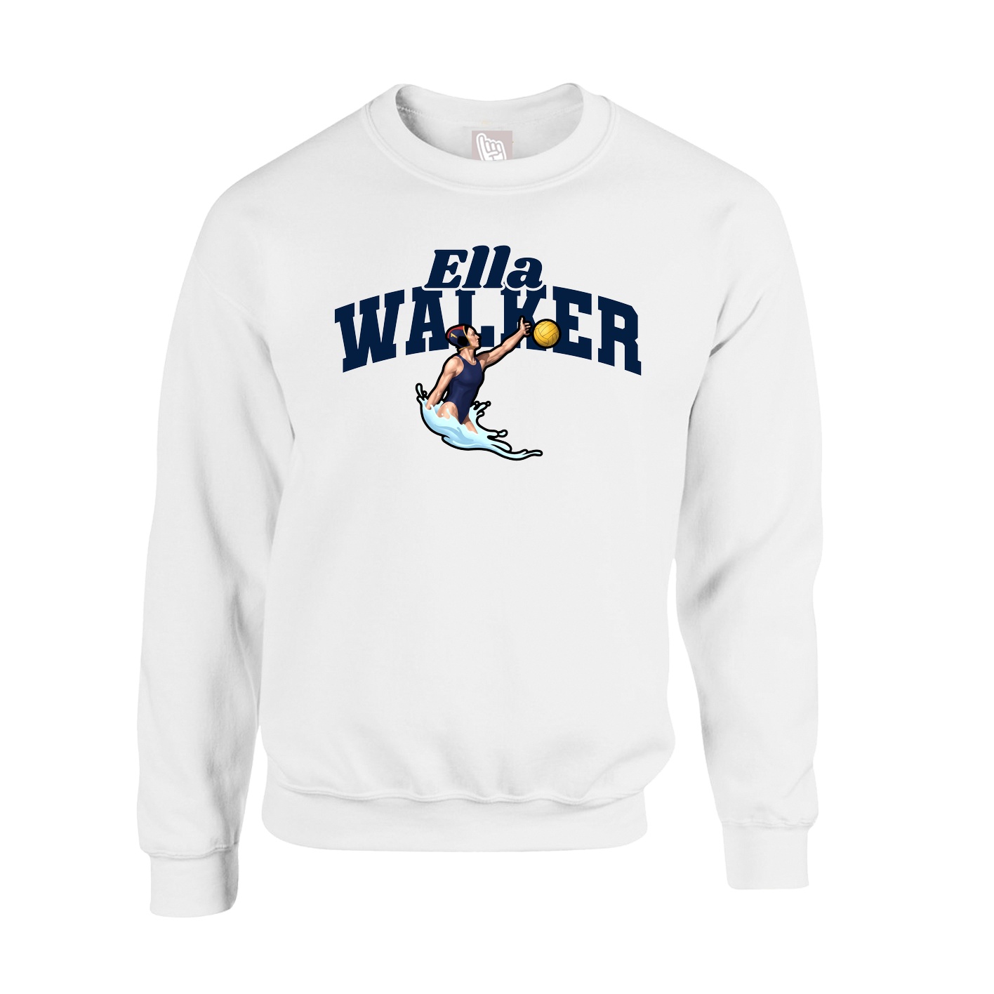 Fleece Crew — Signature Arch in White