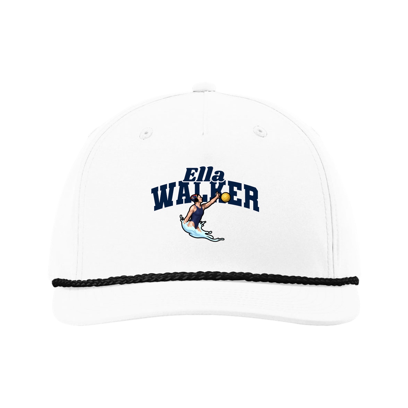 Five-Panel Classic Rope Cap — Signature Arch in White