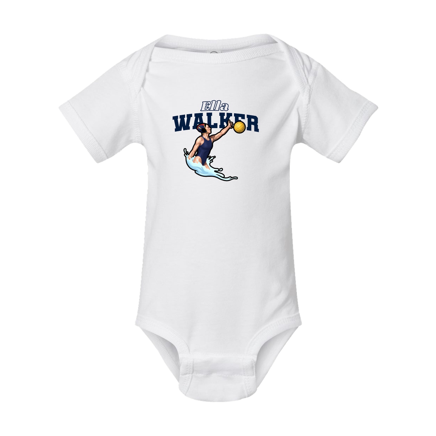 Baby Onesie — Name Arch in White
