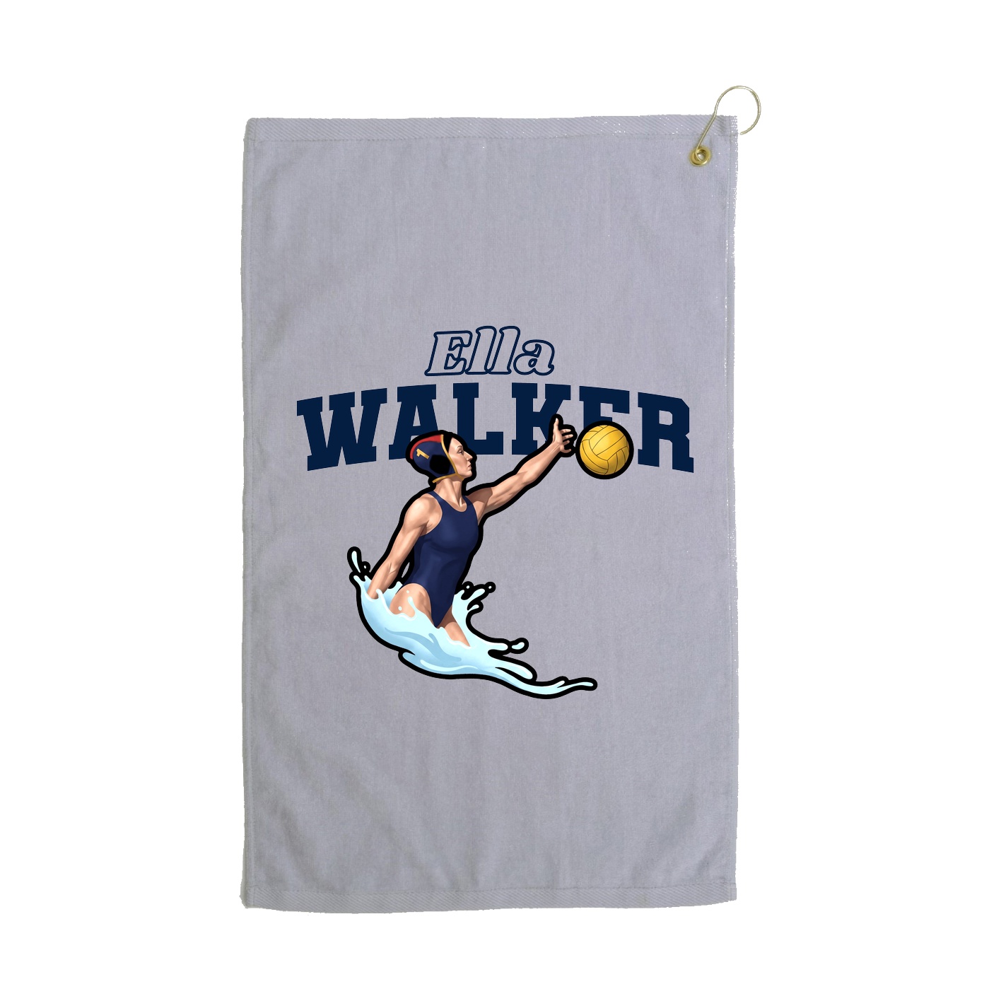 Golf Towel — Name Arch in Grey