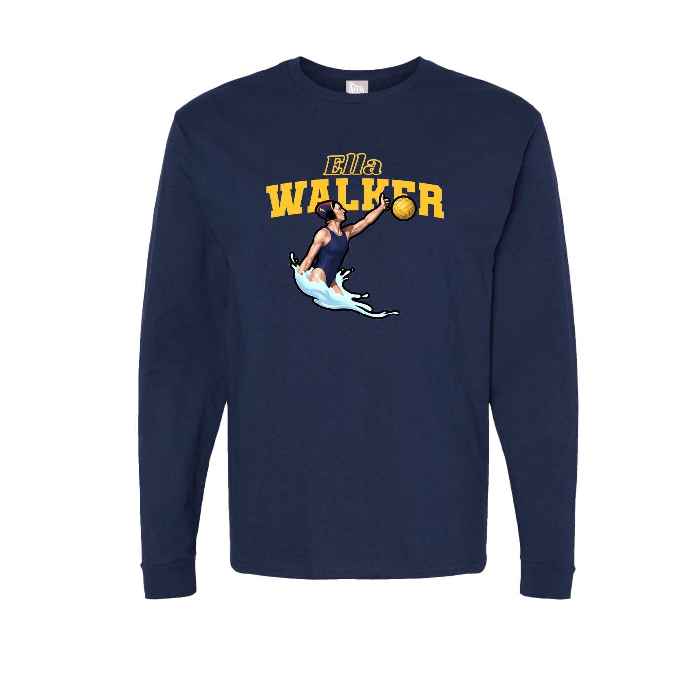 Long Sleeve Tee — Name Arch in Navy