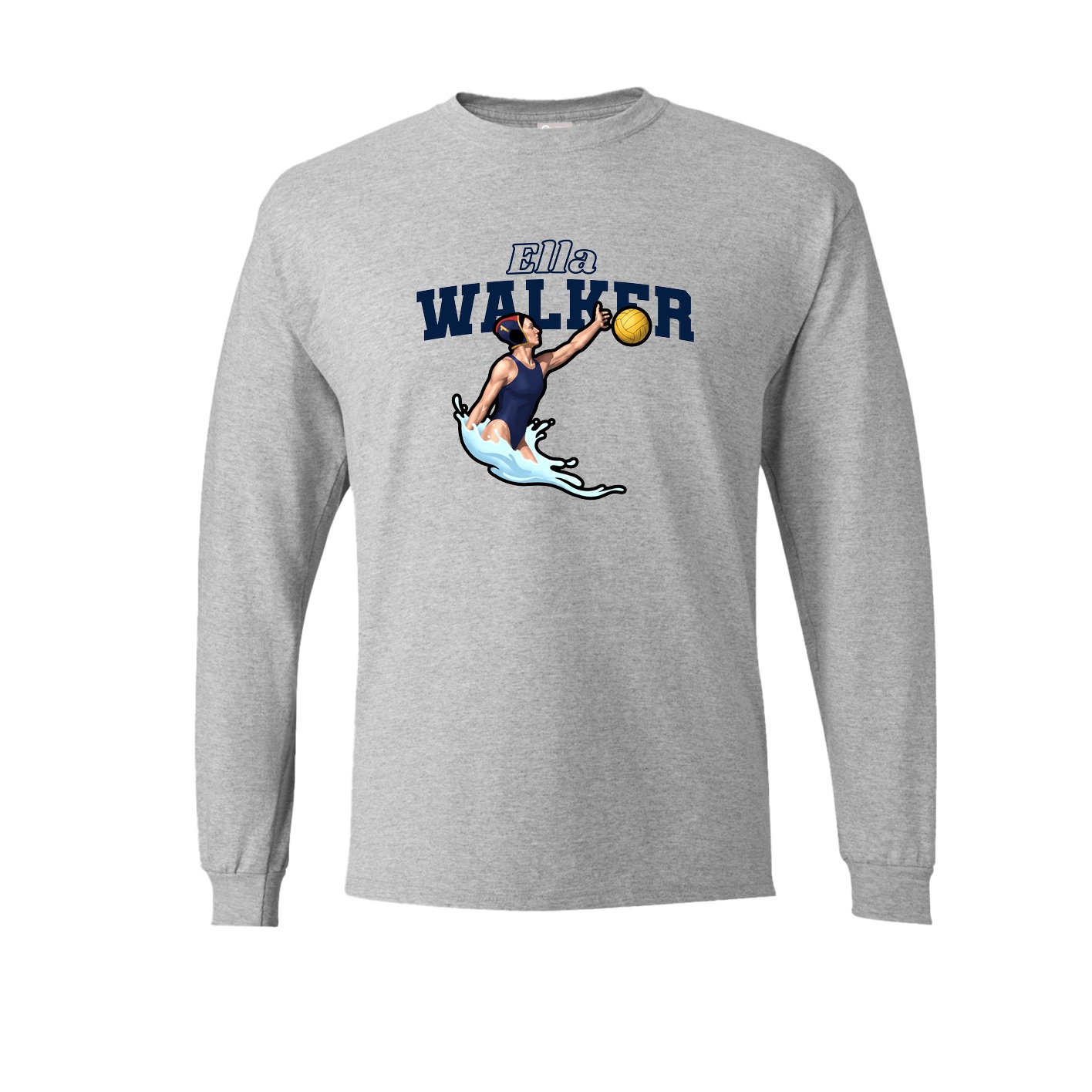Long Sleeve Tee — Name Arch in Grey