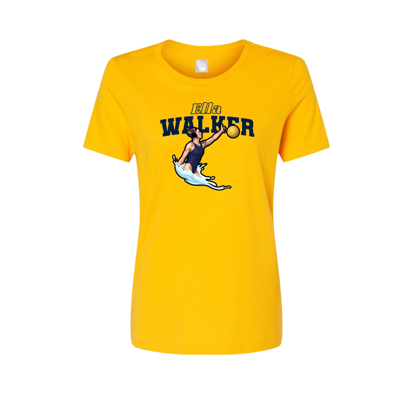 Fitted Women's Tee — Name Arch in Gold