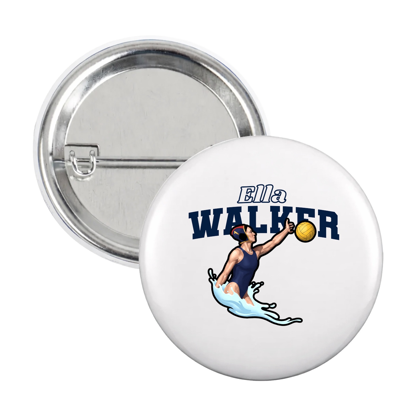 Game Day Button — Name Arch in White