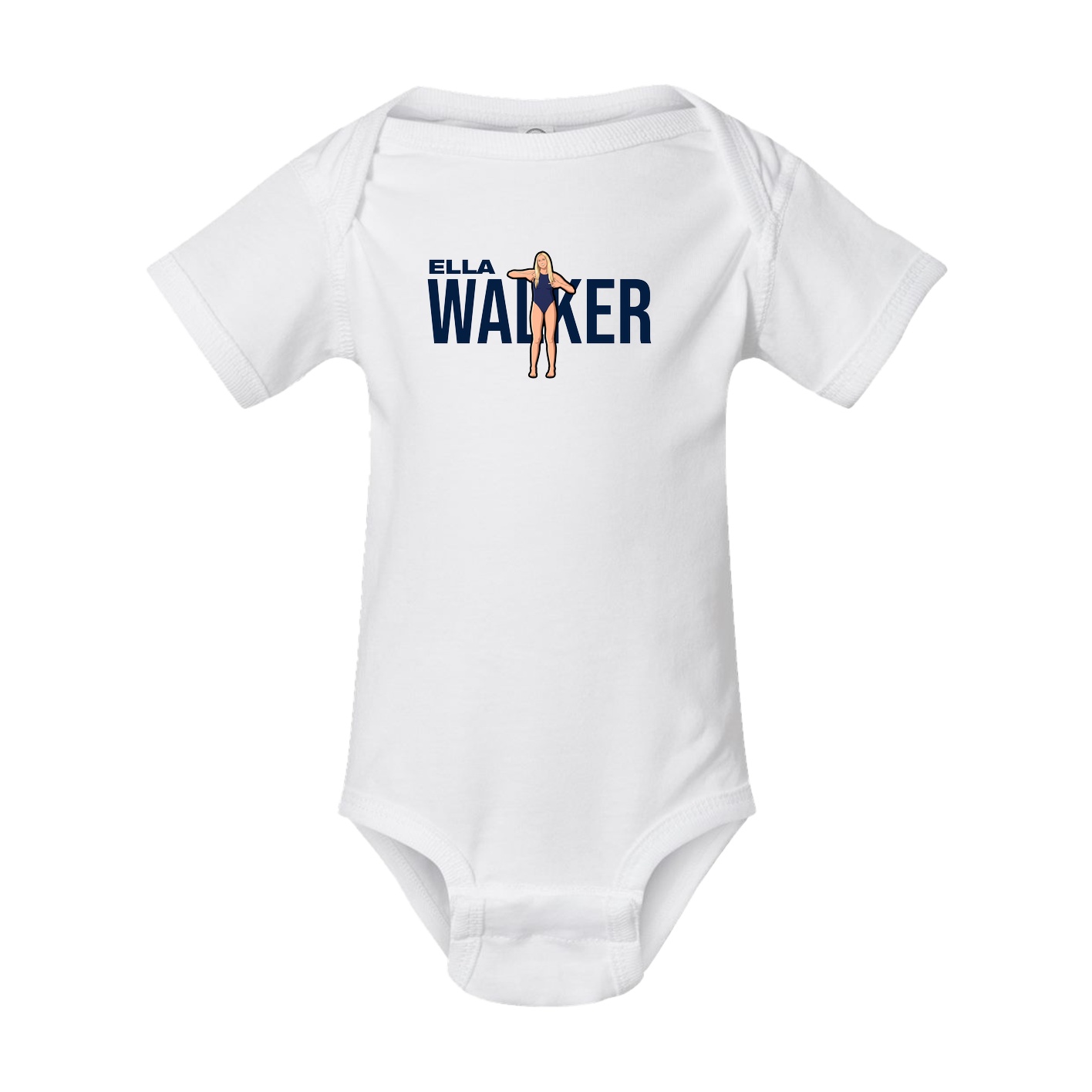 Baby Onesie — Player Name in White