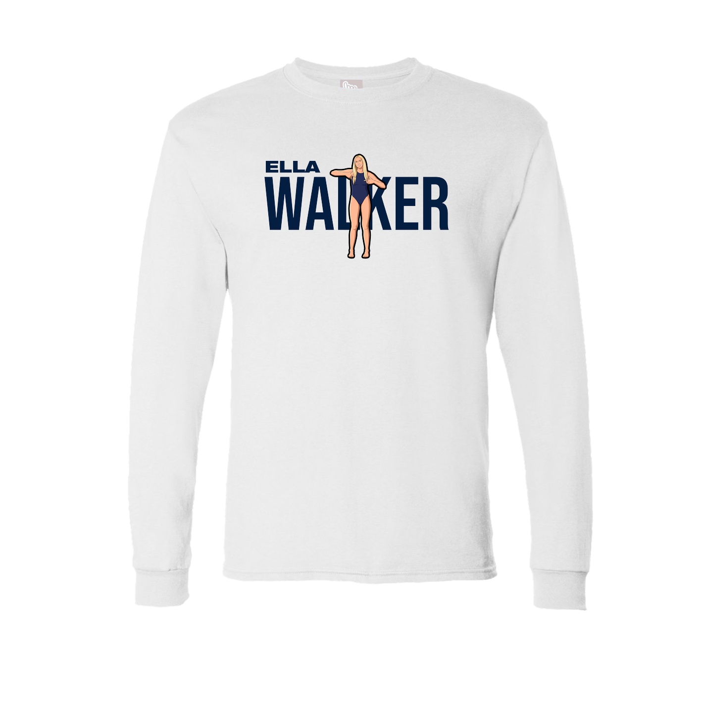 Long Sleeve Tee — Player Name in White