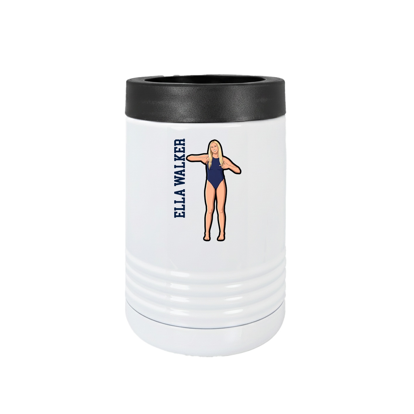 Beverage Holder — Name Vertical in White