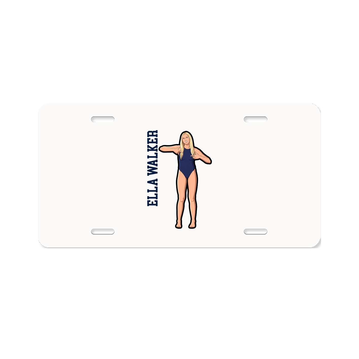 License Plate — Name Vertical in Classic