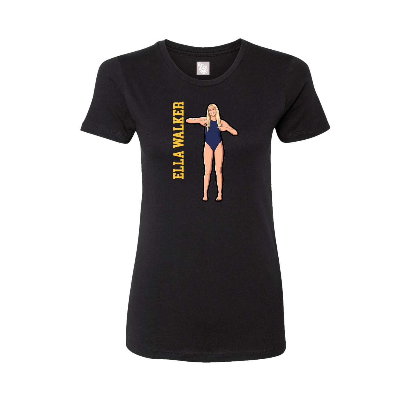 Womens Tee — Name Vertical in Black