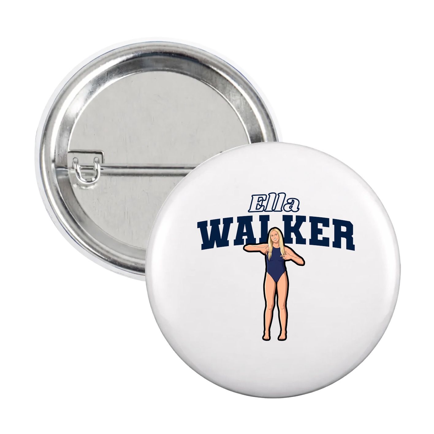 Game Day Button — Name Arch in White