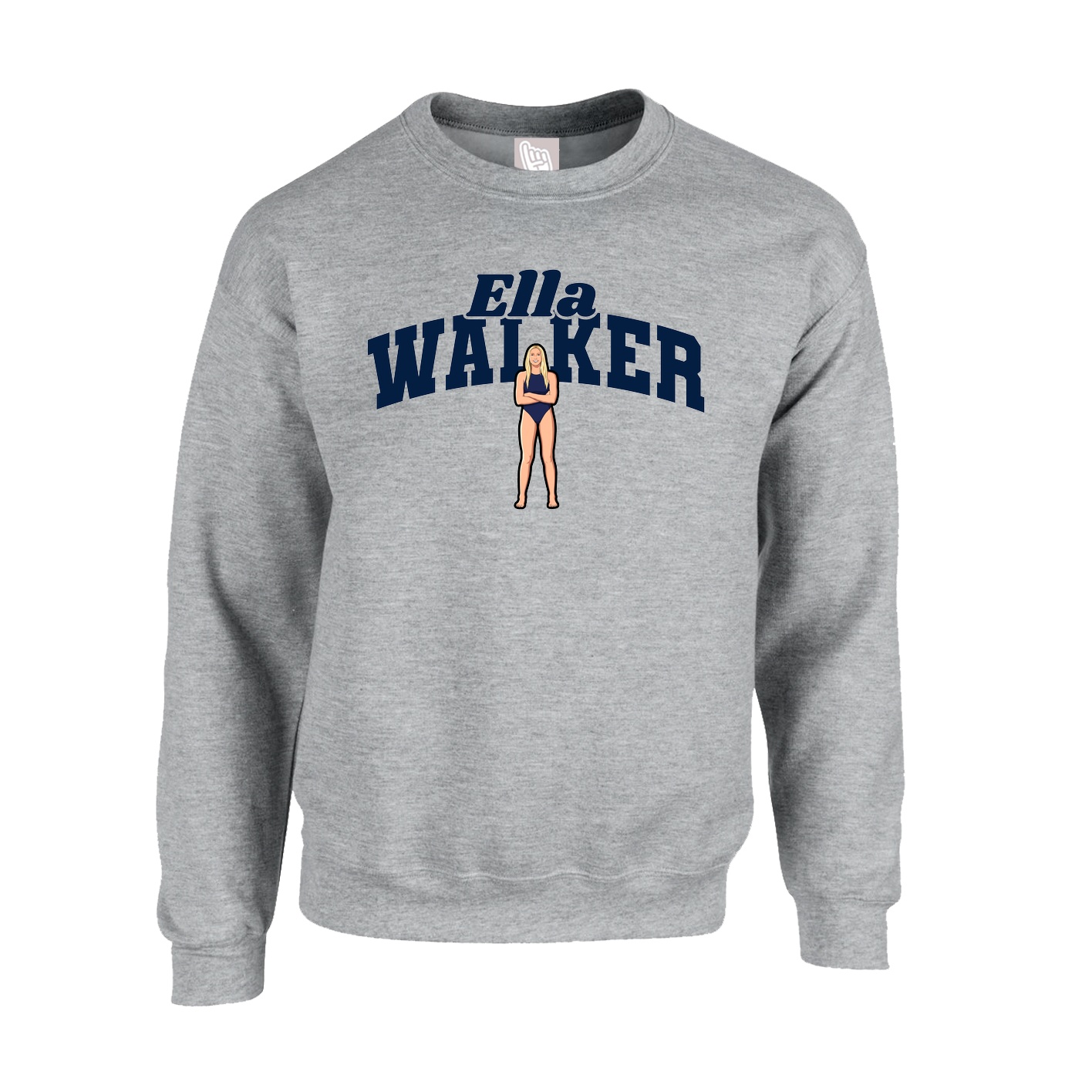 Fleece Crew — Signature Arch in Grey