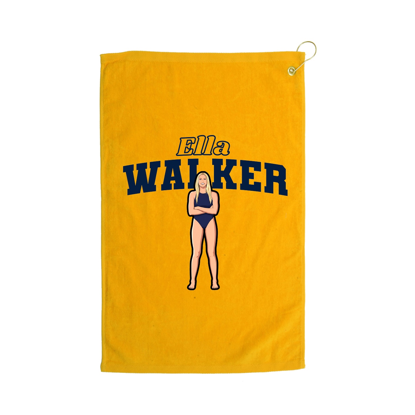 Golf Towel — Name Arch in Gold