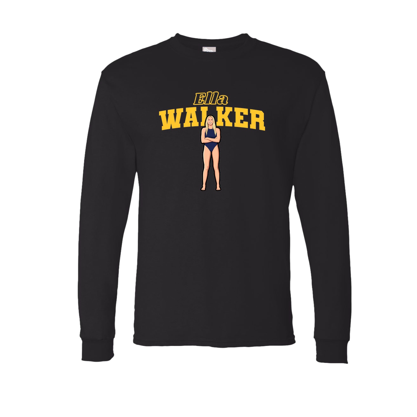 Long Sleeve Tee — Name Arch in Black