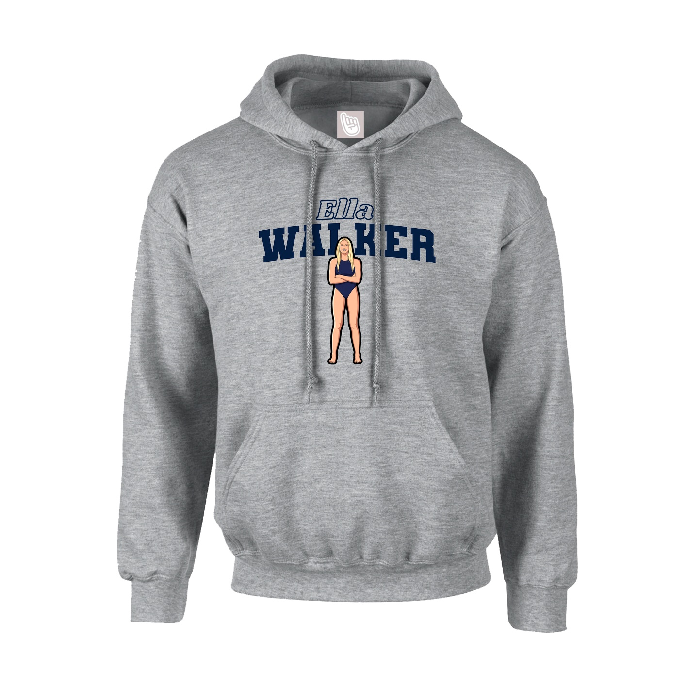 Hoodie — Name Arch in Grey
