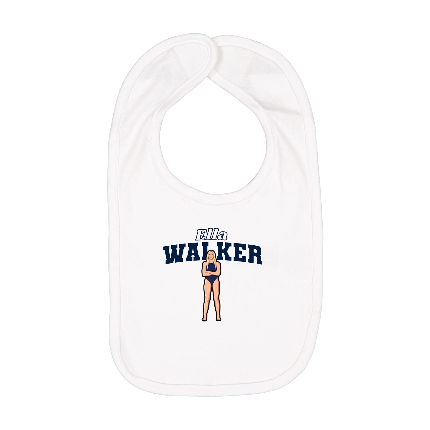 Infant Bib — Name Arch in White