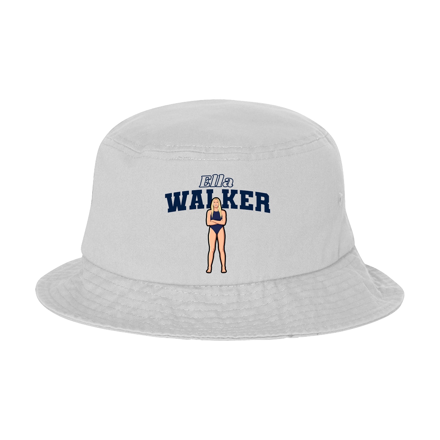 Bucket Cap — Name Arch in White