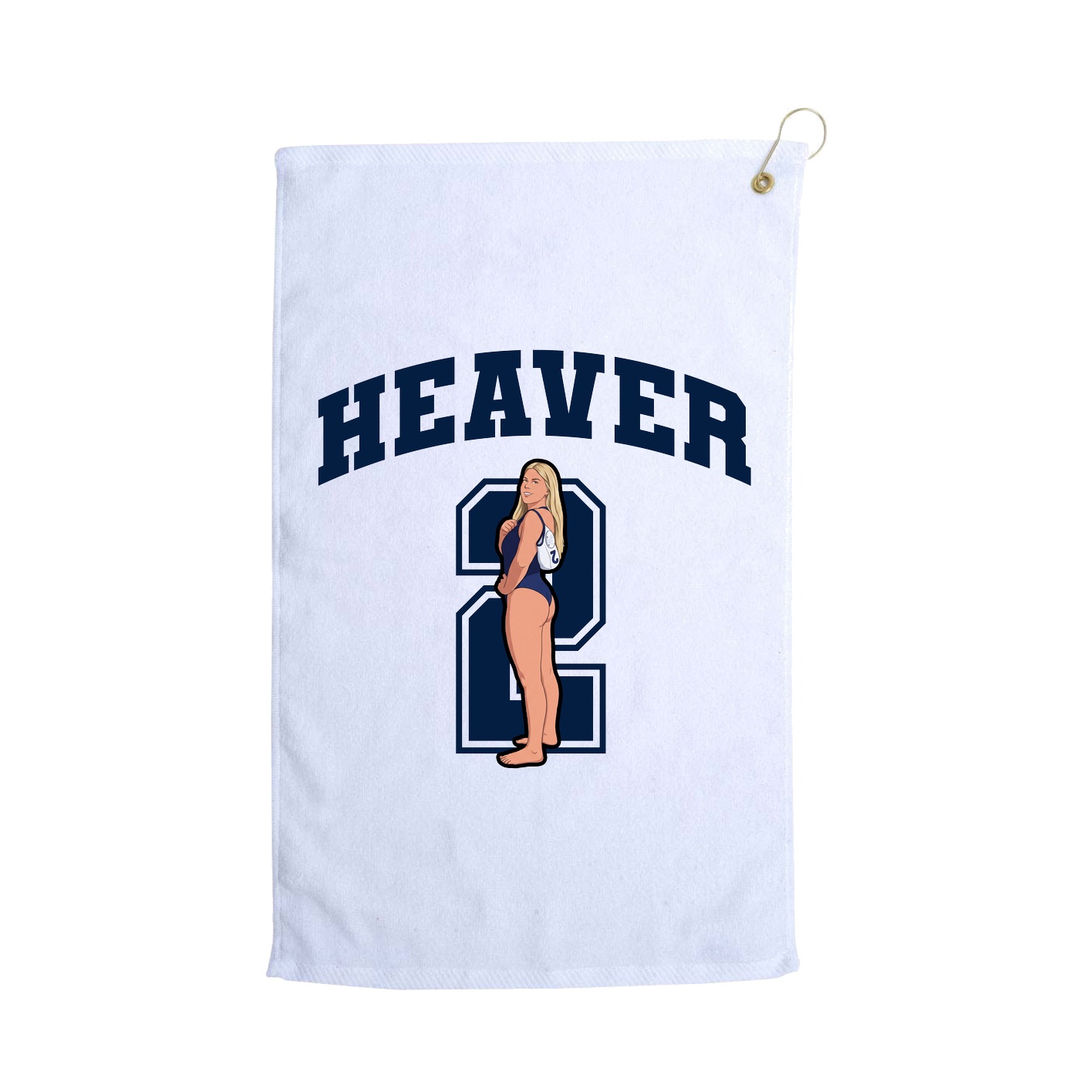 Golf Towel — Number in White