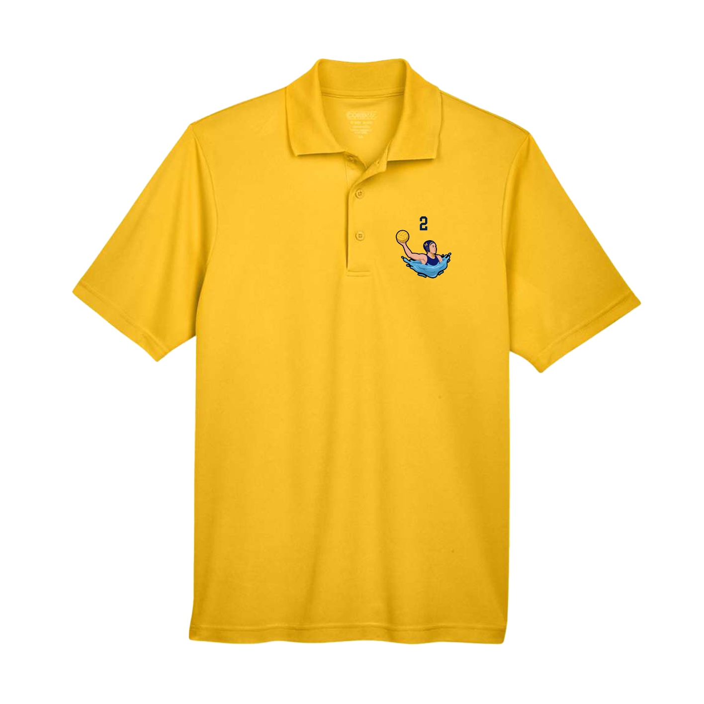 Performance Polo — Number Top in Gold