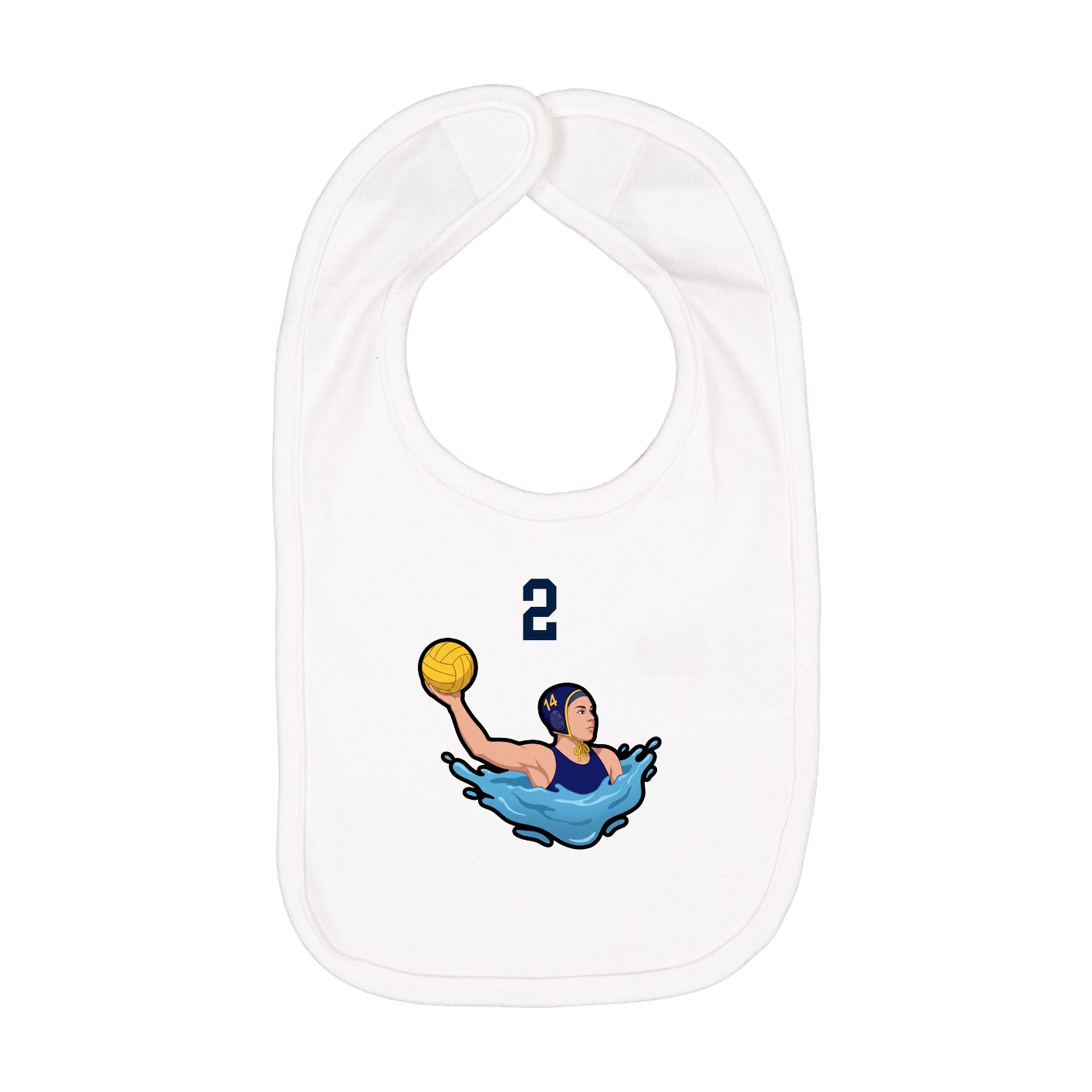Infant Bib — Number Top in White
